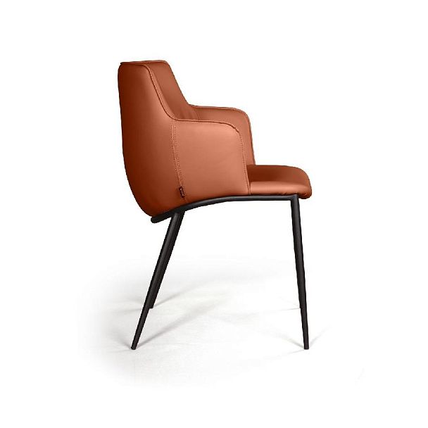 Стул с подлокотниками Sofia, иск.кожа soft-touch, терракот - Вид 3