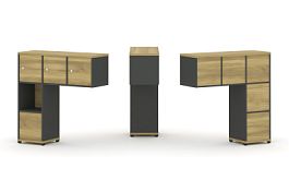 Concept Надставка низкая CN.ONN-006 Дуб Винченцо/Антрацит/Металл Антрацит 1099*365*1130 - Фото предпросмотра