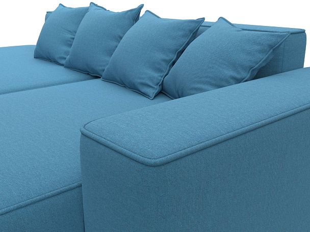 Диван угловой Лига-065 угол правый Рогожка голубой - Вид 4