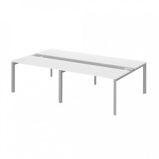 Рабочая станция на металлокаркасе "Тандем Премиум"  ПК-ТНП-СР280Х160Н4/МК/БЭ/БКК-В1-972 серый - Вид 1