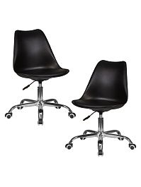 Набор 2 шт Офисное кресло для персонала DOBRIN MICKEY (чёрный) - Фото предпросмотра
