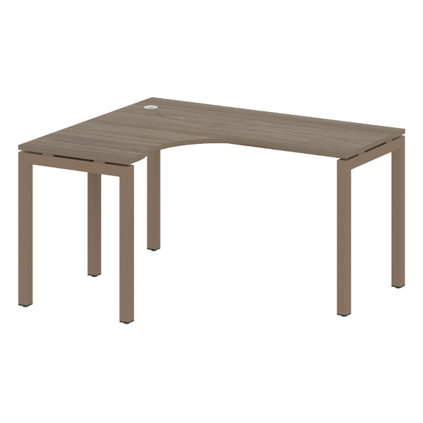 Metal System Quattro Стол криволинейный левый на П-образном м/к 50БП.СА-3 (L) Вяз/Мокко металл 1400*1200*750 - Вид 1