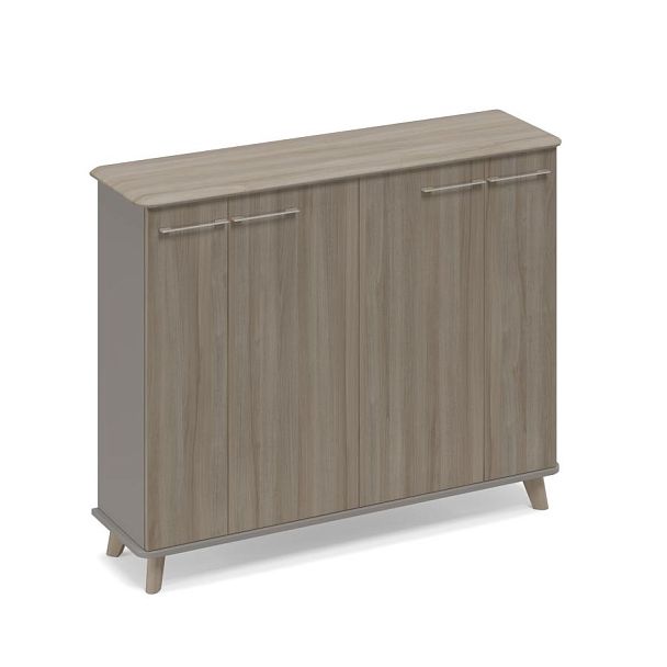 Шкаф средний закрытый греденция Time wood ТМ 353 ВЛ/ВЛ/ВЛ.ВЛ мокко премиум (корпус) / вяз либерти (столешница, топ, фасад) - Вид 1