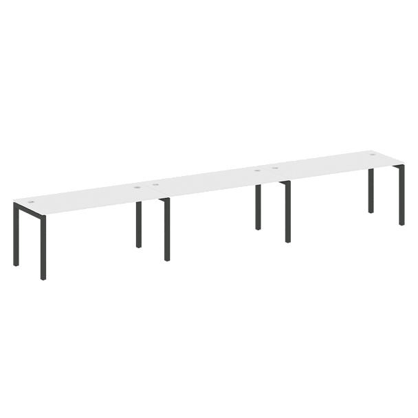 Metal System Quattro Р. ст. на 3 раб. места на П-образном м/к 50БП.СМ-3.4 Белый/Антрацит металл 4800*720*750 - Вид 1