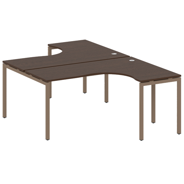 Metal System Quattro Р. ст. криволинейная на П-образном м/к 40БП.РАС-СА-2.4 Венге/Мокко металл 1600*2435*750 - Вид 1