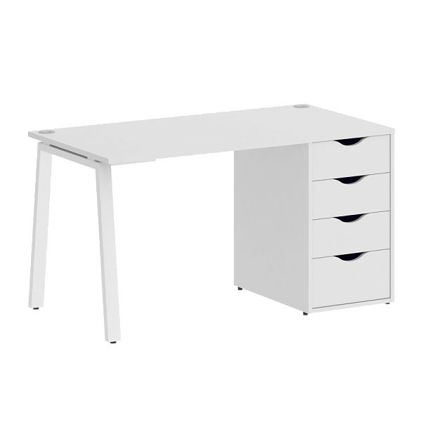 Home Office Стол письменный VR.SP-3-138.4.A Белый/Белый металл 1380*720*750 - Вид 1