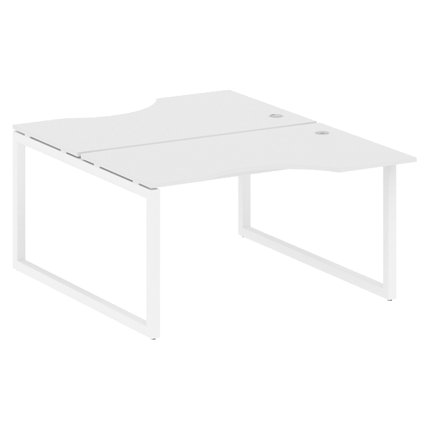 Metal System Quattro Р. ст. криволинейная на О-образном м/к 50БО.РАС-СА-2.2 Белый/Белый металл 1400*1835*750 - Вид 1