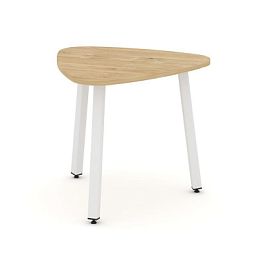 Стайл Проджект Стол переговорный SN-5.SPRG-70.3 Тиквуд Светлый/Металл Белый 900*900*750 - Фото предпросмотра