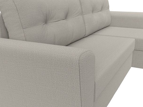 Диван угловой Амстердам Лайт правый угол Рогожка бежевый - Вид 3