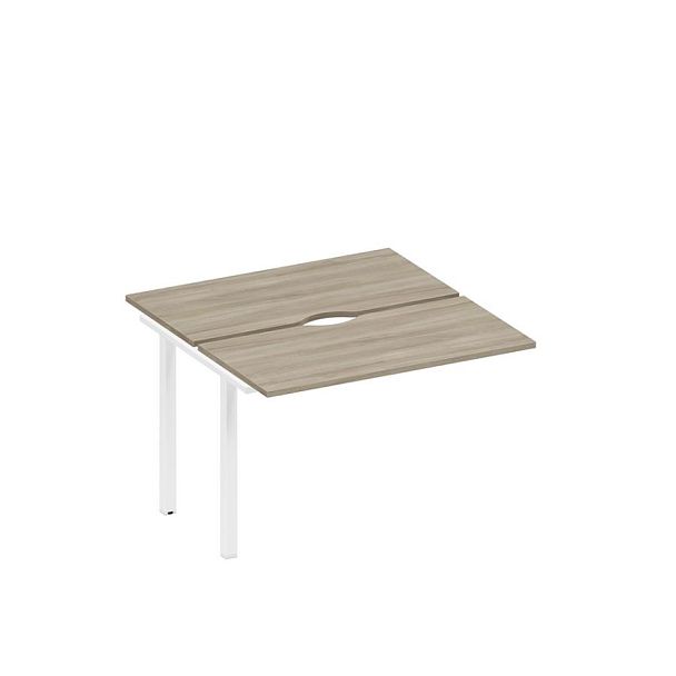 Секция стола рабочей станции на металлокаркасе, столешницы с вырезом Space+ А1 БГ 170.2-1 ВЛ вяз либерти/ белый гладкий - Вид 1