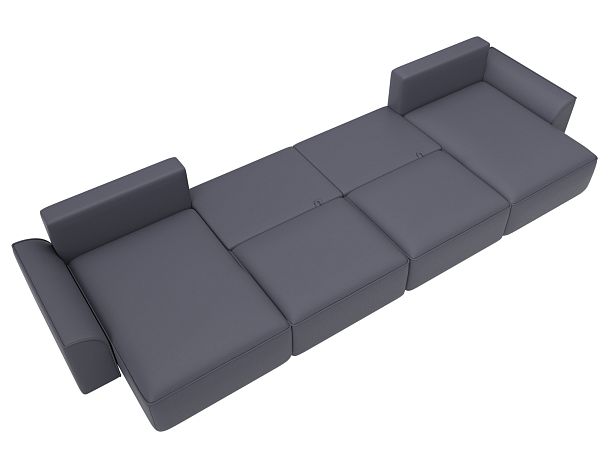 Диван п-образный Лига-048 НПБ лонг Экокожа серый - Вид 9