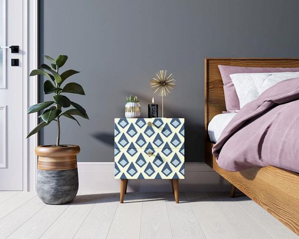 Тумбочка Berber с двумя ящиками 13 принт арт BB03/Print_13, разноцветная - Вид 4