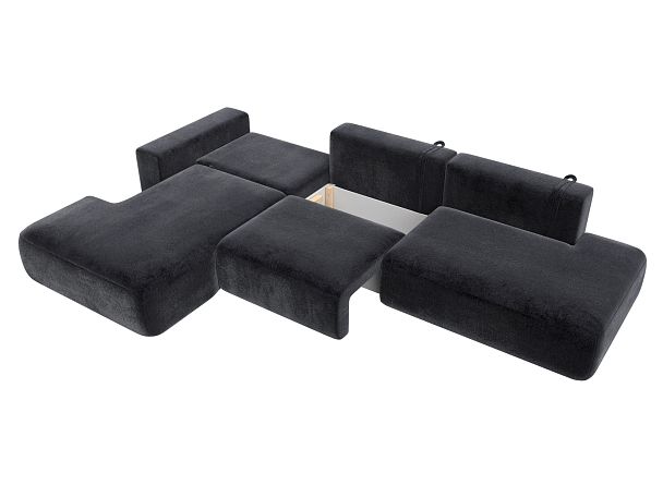 Диван угловой Лига-036 НПБ Модерн Лонг левый угол Велюр серый - Вид 8