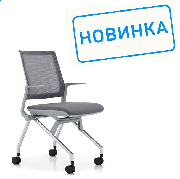 Кресло Moby D2002 Серый пластик/Серая ткань - Вид 2