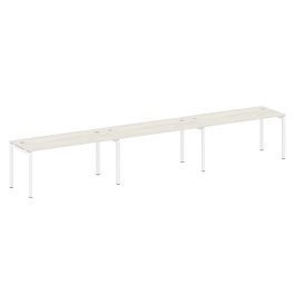 Metal System Quattro Р. ст. на 3 раб. места на П-образном м/к 50БП.СМ-3.4 Дуб наварра/Белый металл 4800*720*750 - Фото предпросмотра