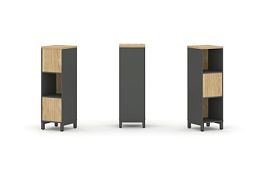 Style Project Набор стеллажа 2-х сторон., 3 яр. SN.NSD-311 Антрацит/Тиквуд Светлый/Металл Антрацит 3 - Фото предпросмотра