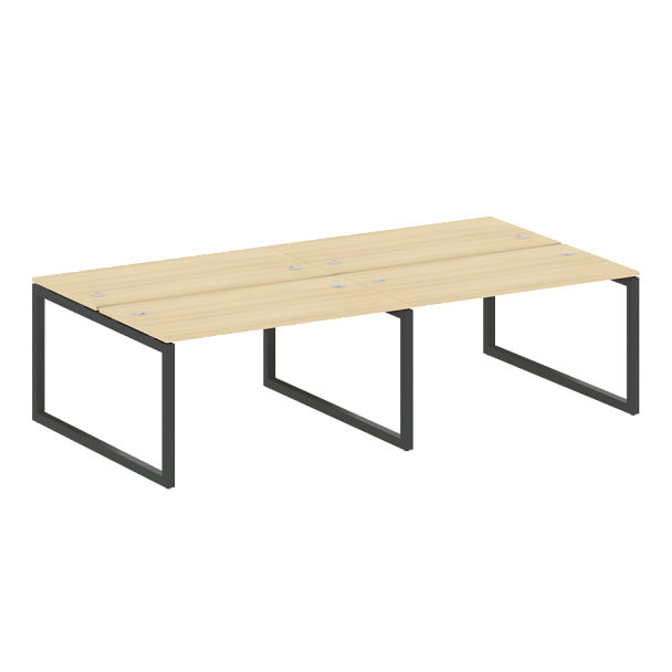 Metal System Quattro Р. ст. на 4 раб. места на О-образном м/к 50БО.СМ-4.3 Акация/Антрацит металл 2800*1475*750 - Вид 1
