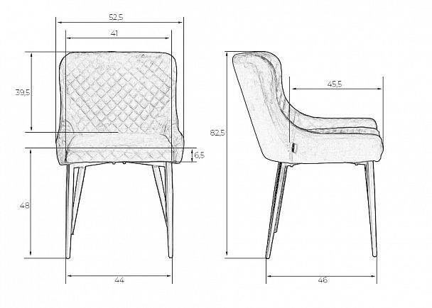 Стул обеденный DOBRIN RICHARD (черные матовые ножки, темно-серый велюр (V108-91)) - Вид 11