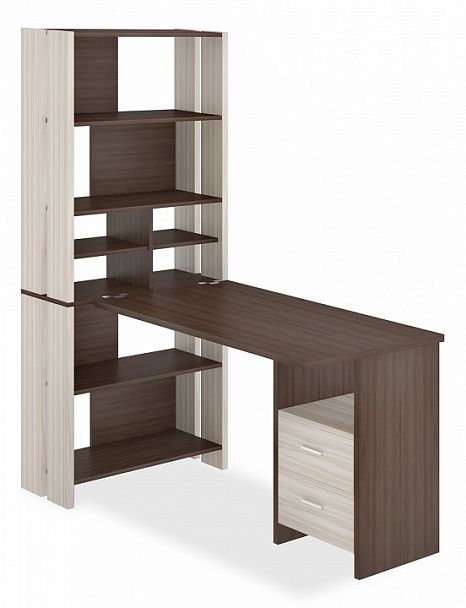 Стол компьютерный Домино Лайт СТЛ-ОВХ+С120Прям Карамель/Шамони - Вид 1