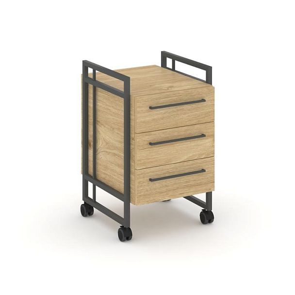 Rift Direct Тумба мобильная RF.TMR-001 Тиквуд Светлый/Металл Антрацит 424*500*680 - Вид 1