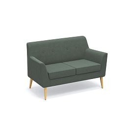 Диван 2-местный Киото Кт/2 ткань зелёная AU13/опоры лак - Фото предпросмотра