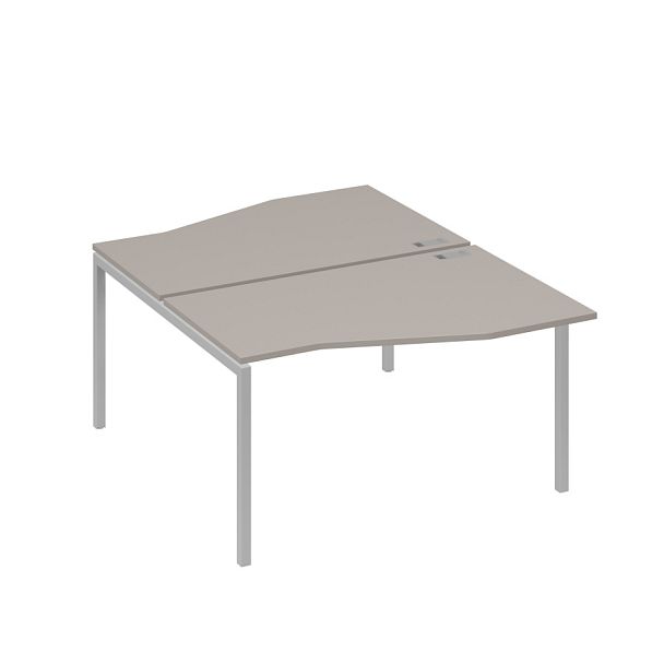 Рабочая станция каркас DUE столы (2х140) Техно A4 А4 Б2 190 БП мокко премиум / металлокаркас серый - Вид 1