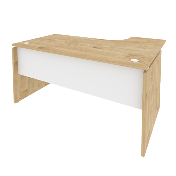 Onix Стол эргономичный левый O.SA-4 (L) Тиквуд светлый/Белый бриллиант 1580*1180*750 (800/460) - Вид 1
