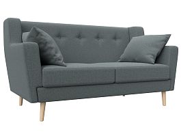 Диван кухонный прямой Брайтон 2 Рогожка серый - Фото предпросмотра