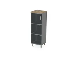 БЕРЛИН / BERLIN Стеллаж закрытый витрина стекло левый 450х430х1290 Шорвуд/Серый - Фото предпросмотра