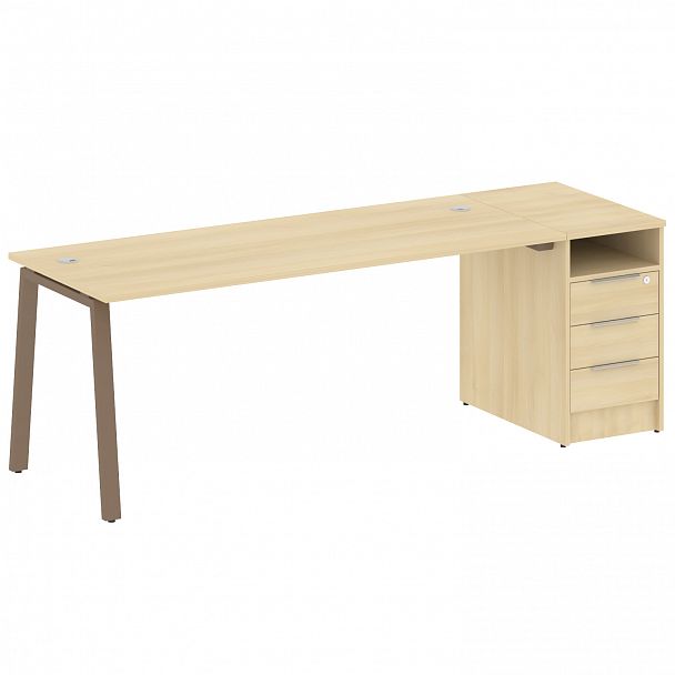 Рабочая станция "Metal System" БА.РС-СТП -1.5 акация/мокко - Вид 1