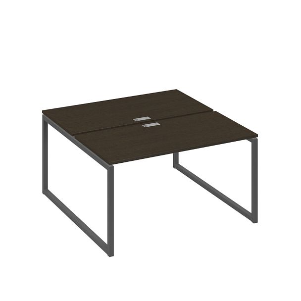 Рабочая станция 2х140 на опорах QUATTRO A4 А4 Б4 174 БП венге / металлокаркас антрацит - Вид 1