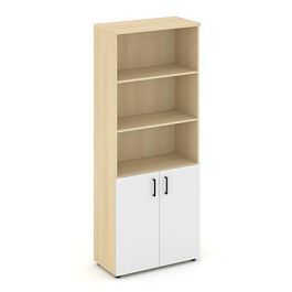 Style Project Шкаф высокий широкий SN.STS.E-101 Акация Лорка/Белый/Черный Ручки 796*400*1982 - Фото предпросмотра