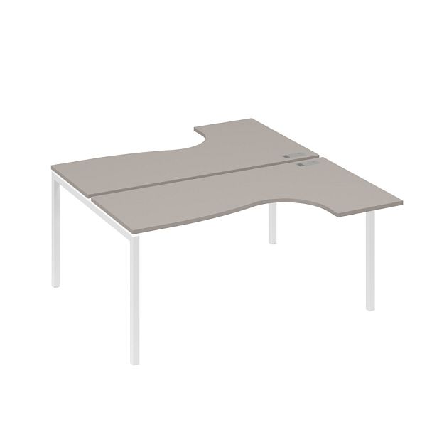 Рабочая станция каркас DUE (2х160) столы Классика A4 А4 Б2 182 БП мокко премиум / металлокаркас белый - Вид 1