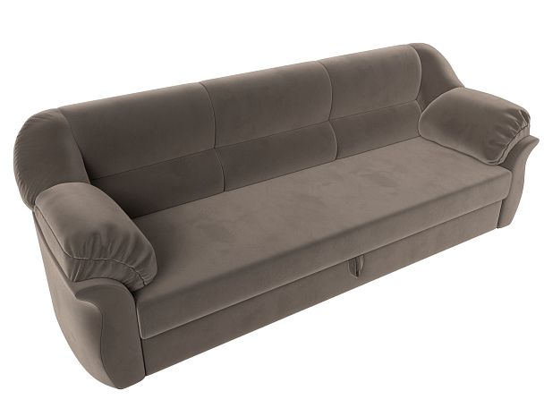 Диван прямой Карнелла (полностью велюр коричневый) - Вид 5