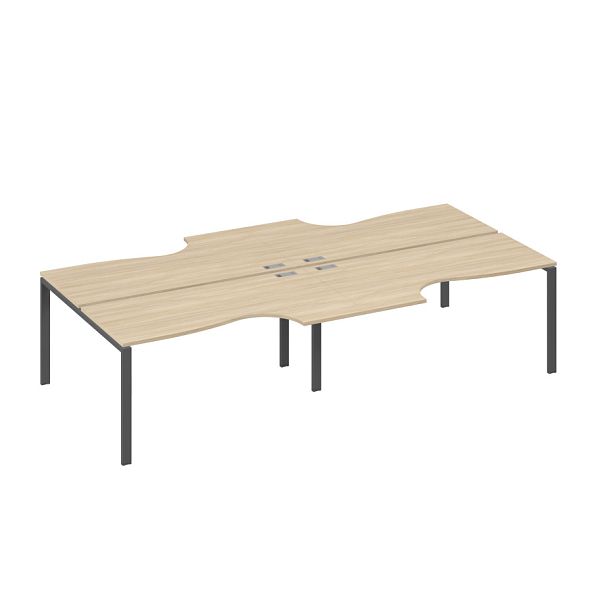 Рабочая станция опоры UNO (4х160) столы Классика A4 А4 Б1 185-2 БП дуб скандинавский / металлокаркас антрацит - Вид 1