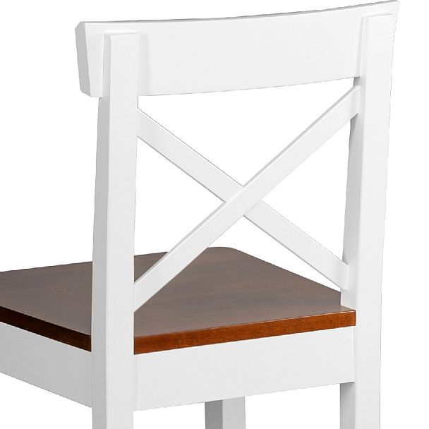 Комплект деревянных полубарных стульев с жестким сиденьем Бергольф Белый/Темный орех, 2 шт. - Вид 9
