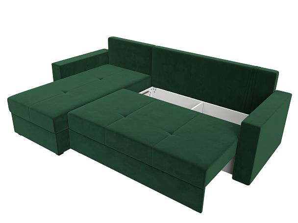 Диван угловой Верона Лайт угол левый (полностью велюр зеленый) - Вид 7