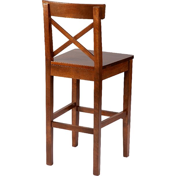 Комплект деревянных полубарных стульев с жестким сиденьем Бергольф Темный орех, 2 шт. - Вид 4