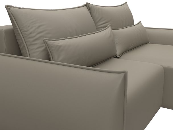 Диван угловой Лига-051 НПБ угол универсальный Экокожа бежевый - Вид 4