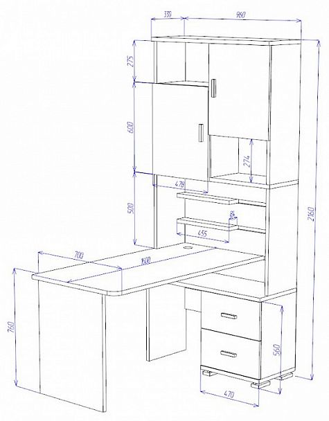 Стол компьютерный Домино СР-720/160 Белый/Венге левый - Вид 2
