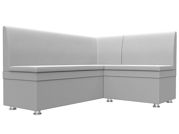 Кухонный угловой диван Уют правый (полностью экокожа белая) - Вид 3