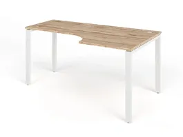 TANDEM RTD077-MK-160R-V Стол угловой на металлокаркасе правый 1600х900х750 Вотан/Белый - Фото предпросмотра