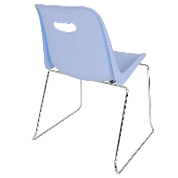 Стул Venezia (пруток) каркас хром, голубой, РП+ИК, стопируемый - Вид 2