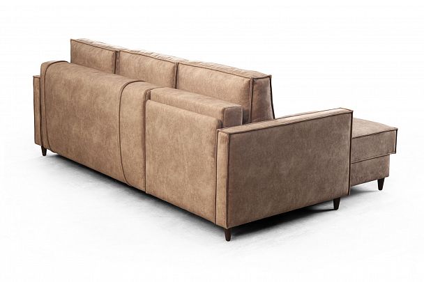 Keln диван-кровать с шезлонгом, велюр бежевый - Вид 3