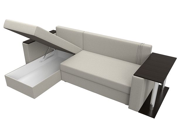 Диван угловой Атланта Лайт левый угол Рогожка бежевый - Вид 9