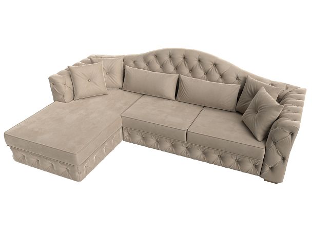 Диван угловой Артис левый угол Велюр бежевый - Вид 5