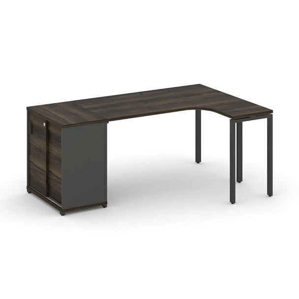 Concept Стол эргономичный с опорным шкафом-купе  CN.SA-218(R) A Дуб Мали/Антрацит/Металл Антрацит 2000*1180*750 - Вид 1
