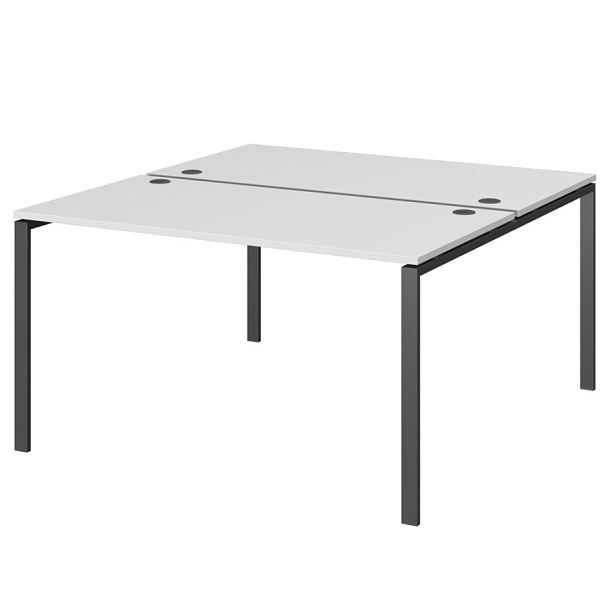 Бенч двойной на 2 рабочих места АМБ-004 Белый/Антрацит 1600x1496x760 Арго-М - Вид 1