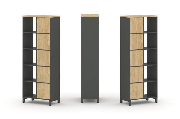 Стайл Проджект Набор стеллажа 2-х сторон., 5 яр. SN.NSD-521 Антрацит/Тиквуд Светлый/Металл Антрацит - Вид 1