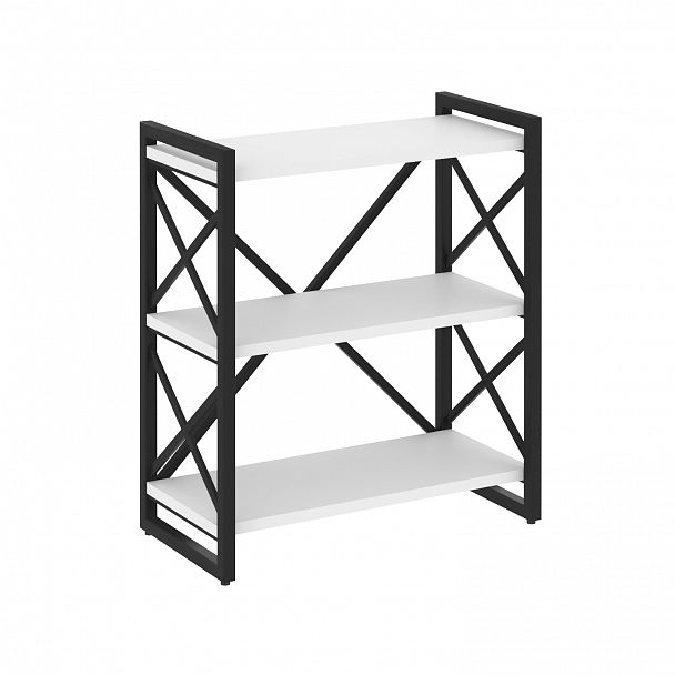 Стеллаж на опорах "Loft" VR.L-MST.O-3.8 белый бриллиант/черный - Вид 1